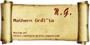 Mathern Gréta névjegykártya